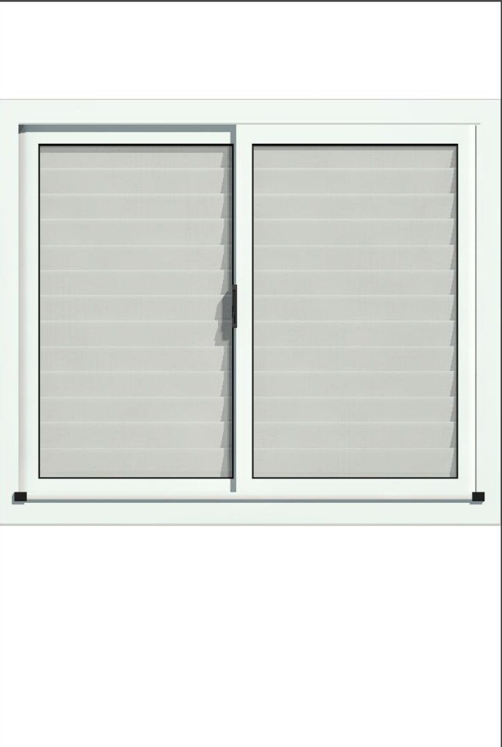 Ventana corrediza vidrio entero c celosia