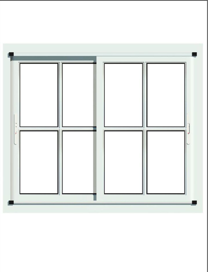 Ventana corrediza vidrio repartido