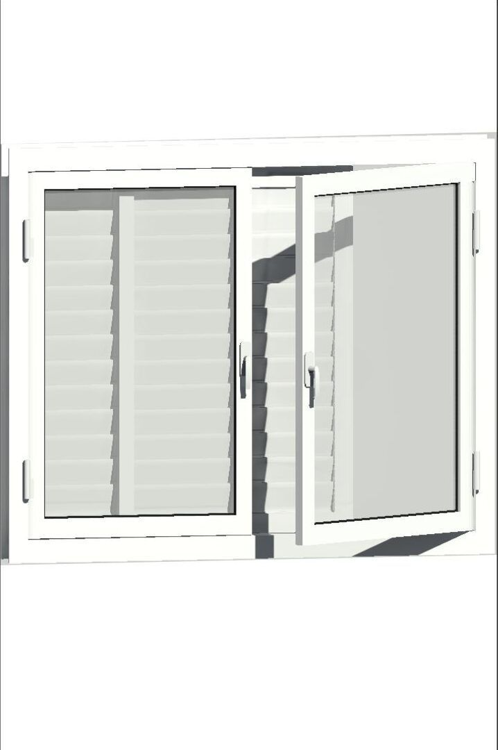 Ventana simple con celosia abierta v.e 1
